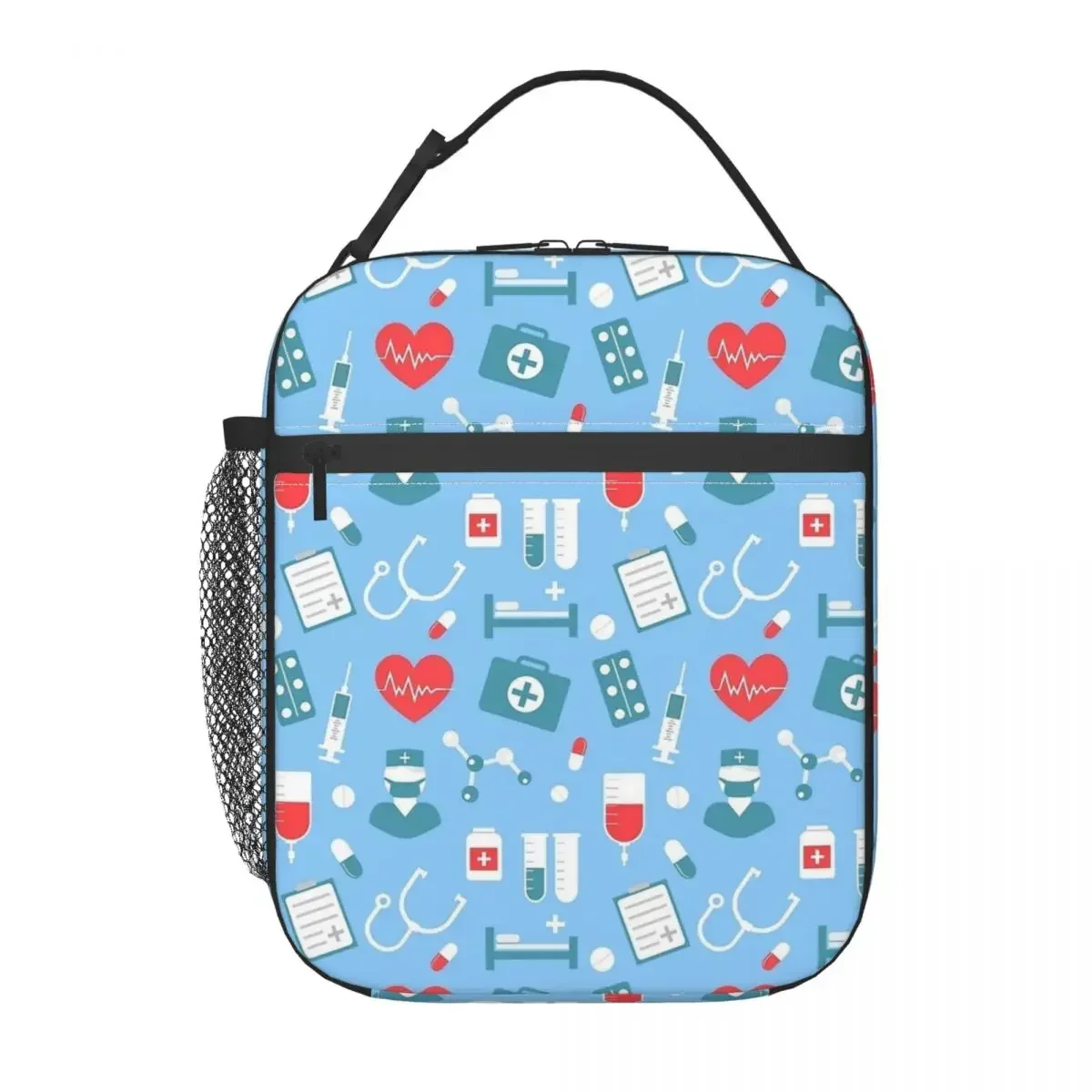 Cute Nursing Pattern Nurse Merch Insulated Lunch Tote Bag For Travel Food Storage Bag Portable Thermal Cooler Lunch Boxes