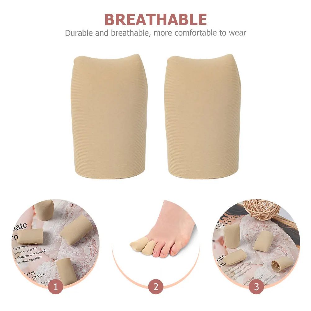 

2Pcs Toe Protective Sleeves Soft Silicone Breathable Elastic Pain Relief Covers for Blister Corn Toe Care Anti-Wear Covers