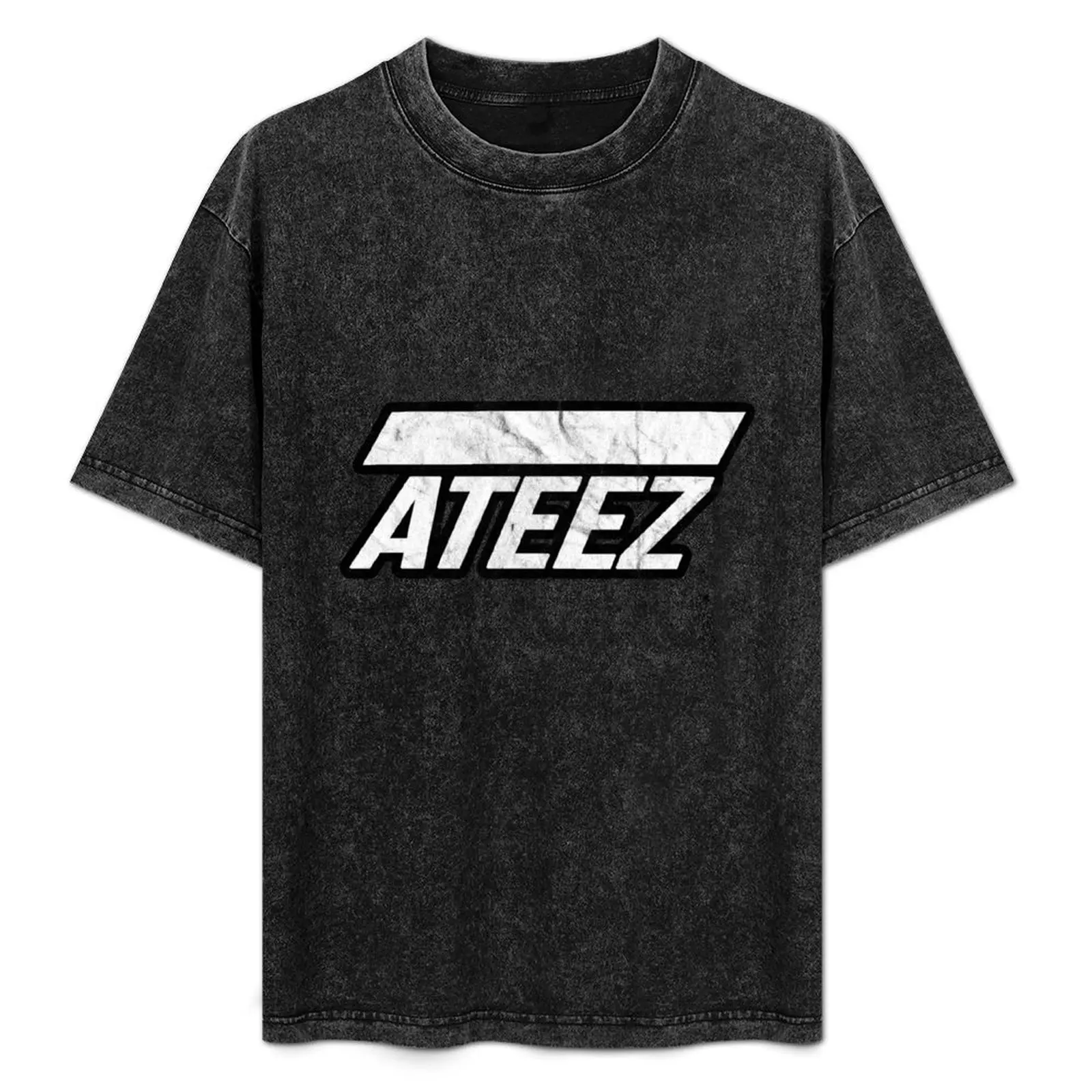 

ATEEZ Logo Distressed Vintage Style T-Shirt Plus Size Basic Cotton T-Shirt