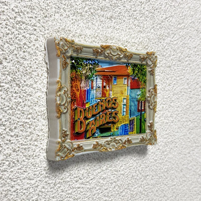 Buenos Aires, Argentina tourist souvenirs, home decor items, collection crafts picture frame 3D stereo refrigerator magnets