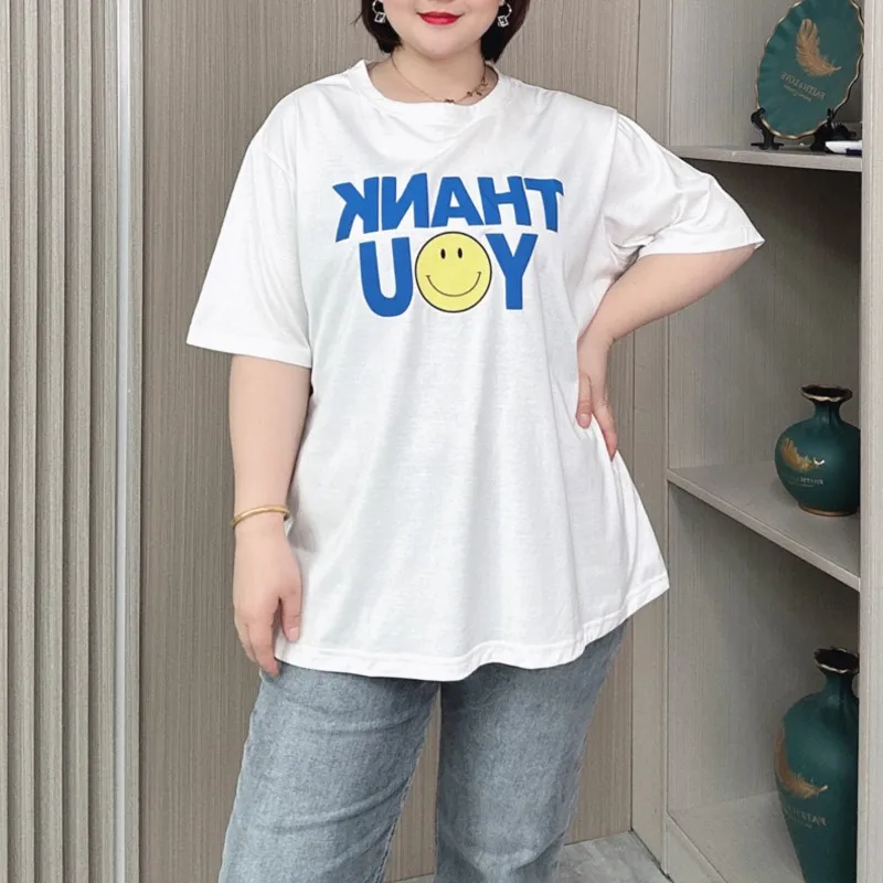 女性用半袖Tシャツ,ルーズでカジュアル,ラージサイズ,夏,2024