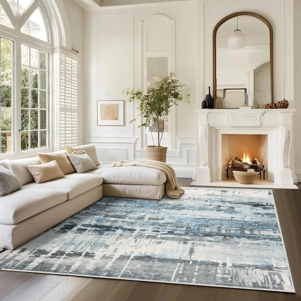 

6x9 Soft Washable Area Rugs for Living Room and Bedroom, Non-Slip Stain Resistant Indoor Carpet, Cozy Floor Mat for Dining Room,