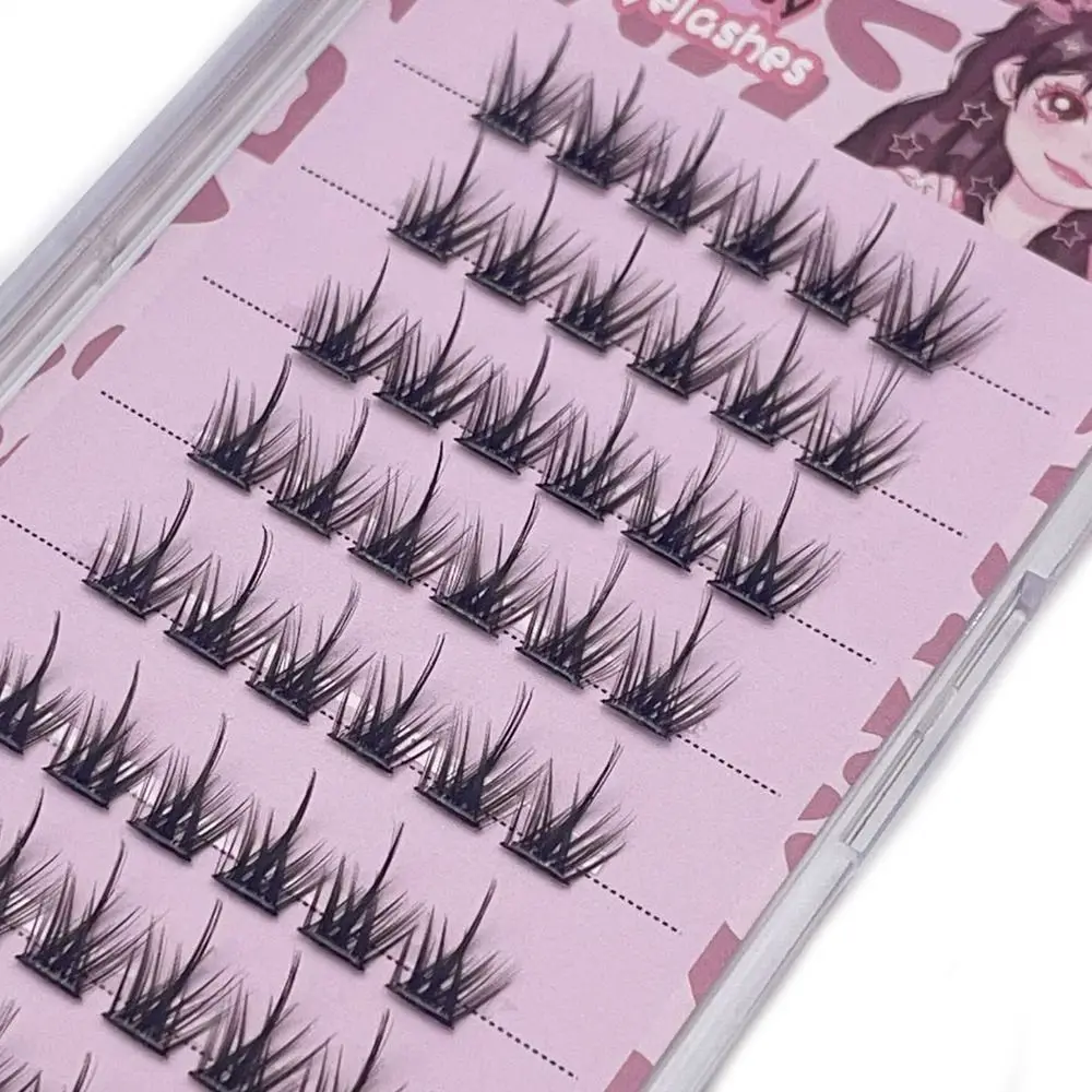 셀프 접착 속눈썹, 접착제 필요 없음, 자연스러운 가벼운 셀프 접착 속눈썹 클러스터, 재사용 가능 클러스터