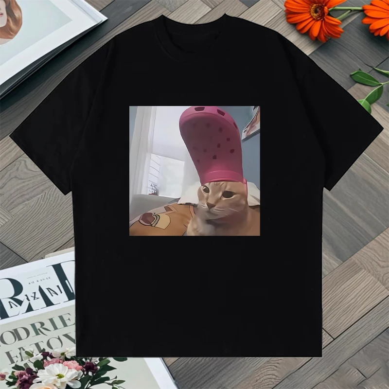 

Slippers Cat Funny Meme Graphic Oversized T-shirt Men Women Summer Streetwear O-Neck l 100% Cotton Short Sleeve Unisex T Shirts