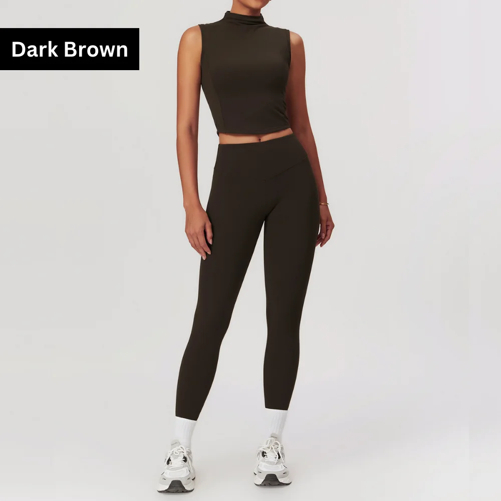 Conjunto de roupa de yoga de ajuste fino feminino elegante treino ginásio conjunto de fitness, design de volta lisonjeiro confortável ginásio yoga roupas conjunto casual