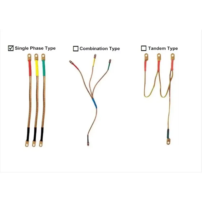 مجموعات أمان التأريض ذات الجهد العالي 11/24/35/110/220kV مجموعة التأريض الخارجية مع سلك رافعة الأرض وقضبان للسلامة الكهربائية