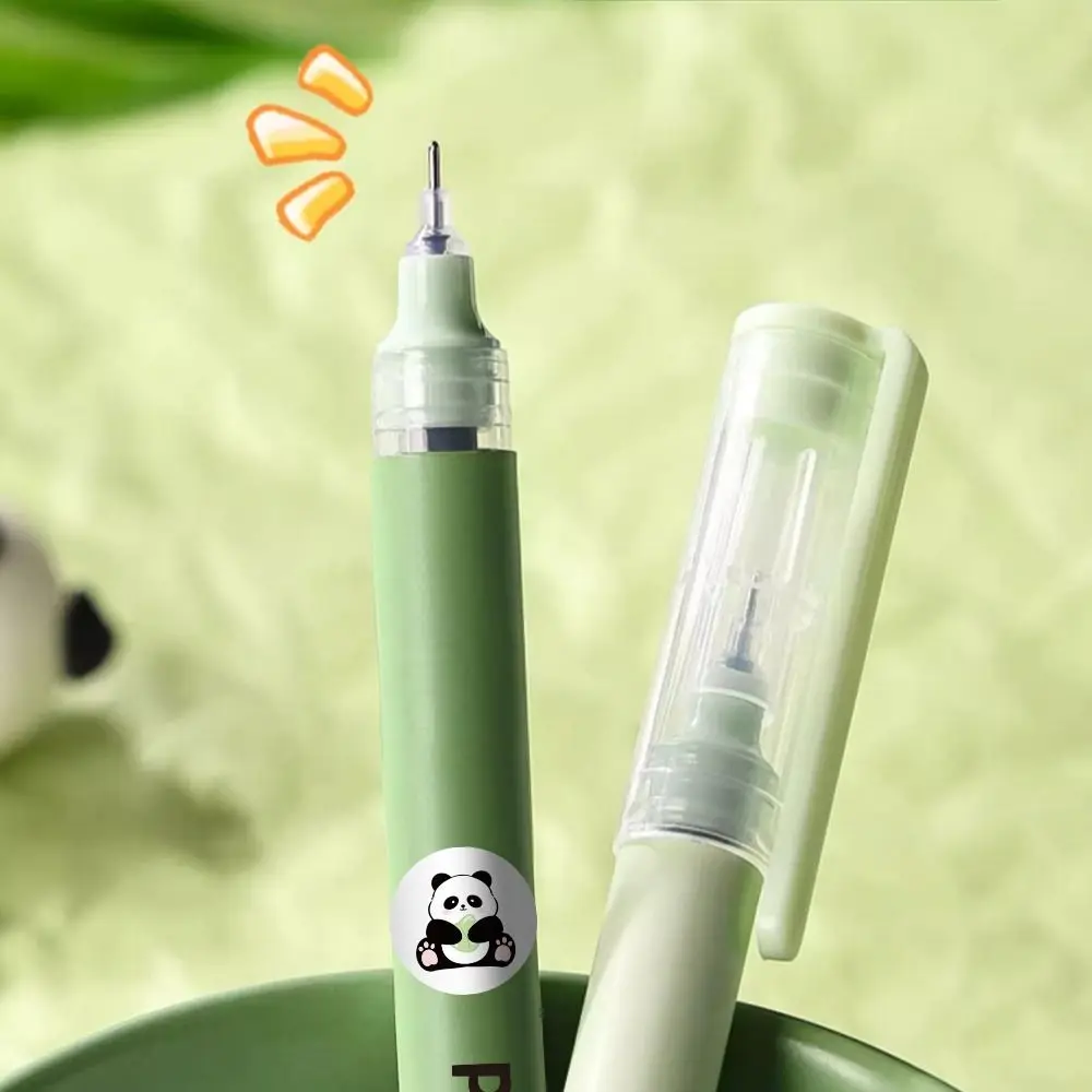 6PCS/Box Simple 0.5MM Black Ink Straight Liquid Pen Writing Tool Quick Drying Neutral Pen Capybara Ballpoint Pen Gift