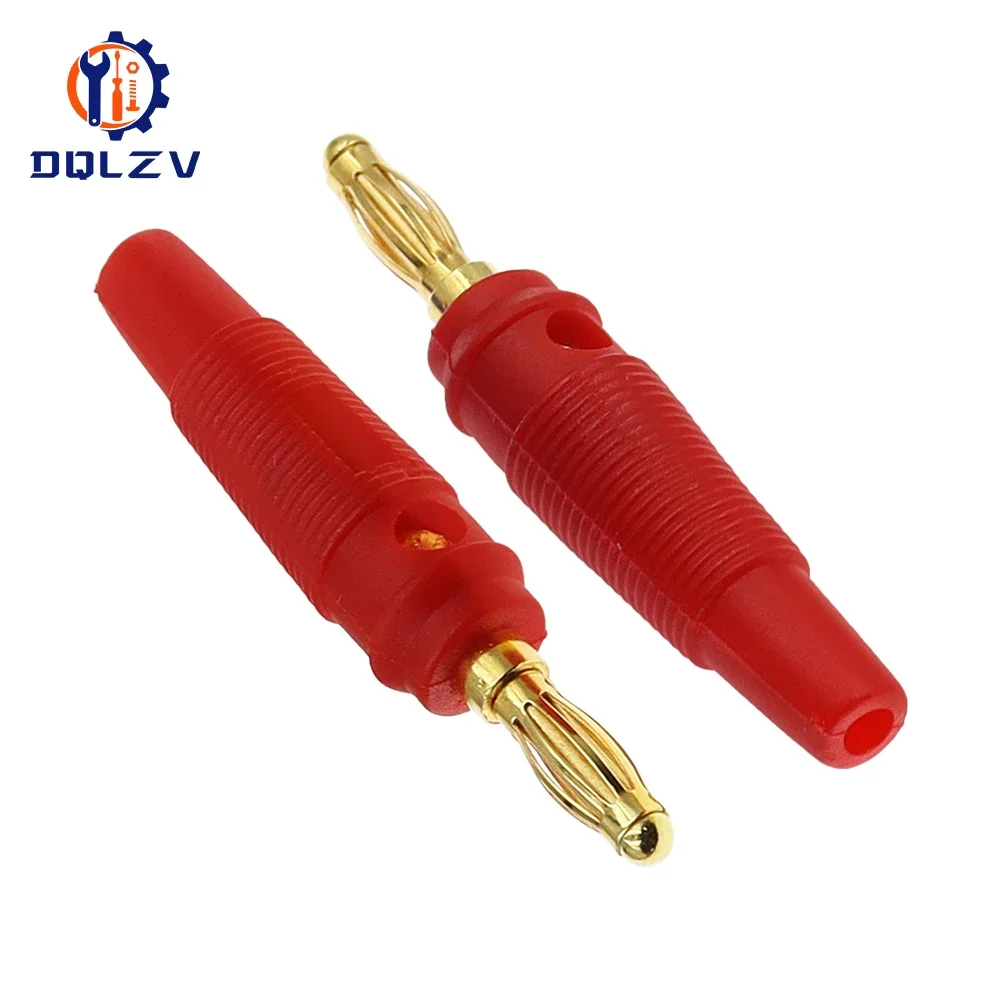 4mm Plugs Gold Plated Musical Speaker Cable Wire Pin Banana Plug Connectors Socket Red Black Blue Green Yellow