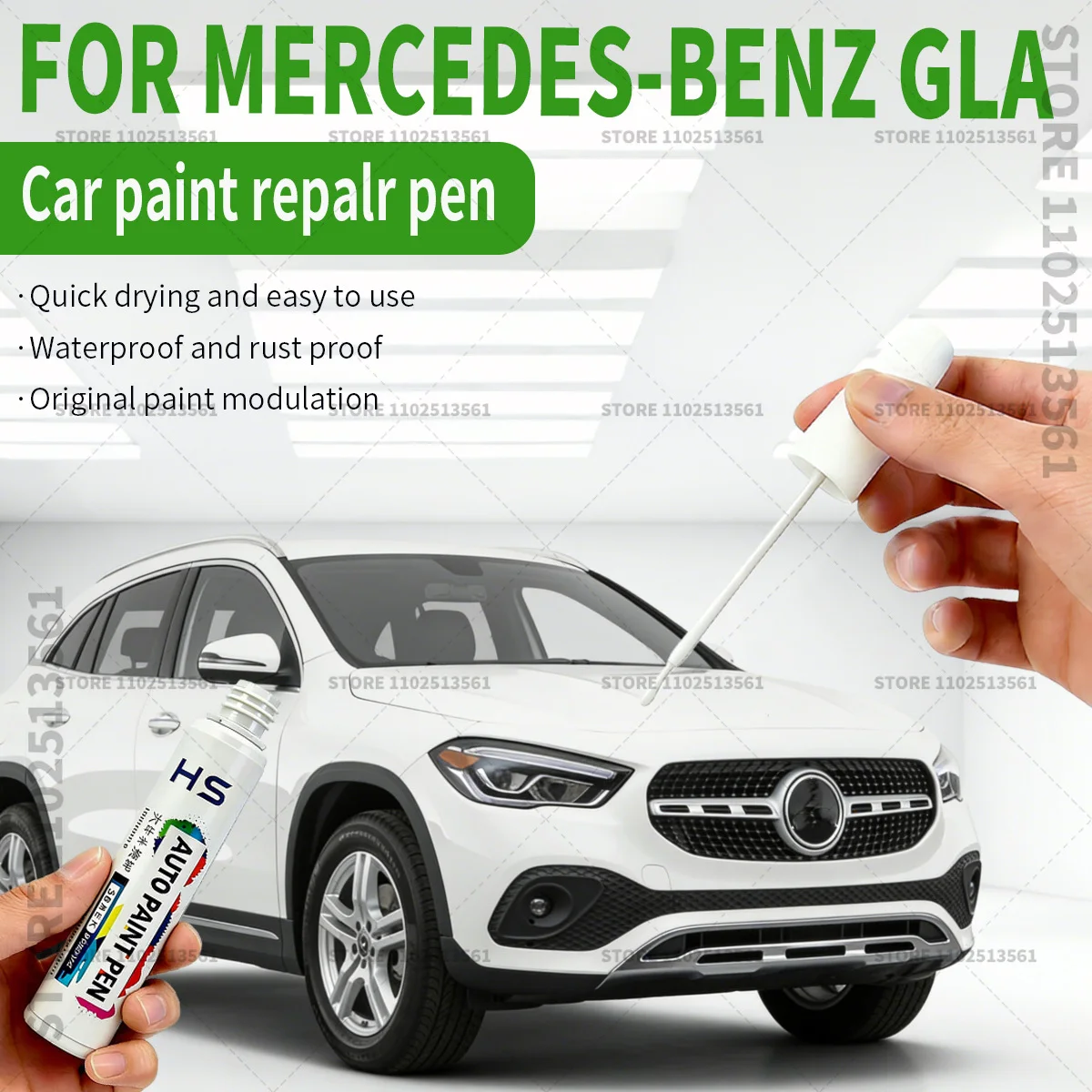 

Ручка для ремонта автомобильной краски, средство для удаления царапин, аксессуары для самостоятельного ремонта авто, для Mercedes-Benz GLA, цвета: синий, полярный белый, розовое золото, красный.