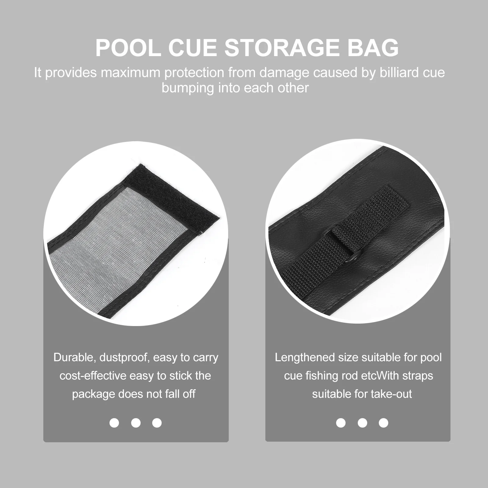 

Billiard Cue Protector Adjustable Strap Easy Carry PU Container Reduce Vibration Ensure Safety during Travel