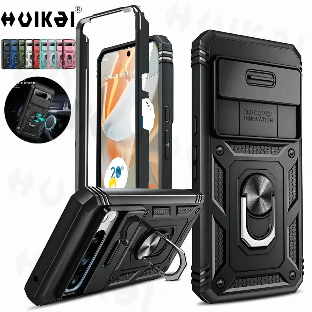 Case For Google Pixel 9 Pro XL Pixel 9 Pro 8 Pro 8A Protective Full Rugged Military Grade Kickstand Shockproof Slide Camera Case