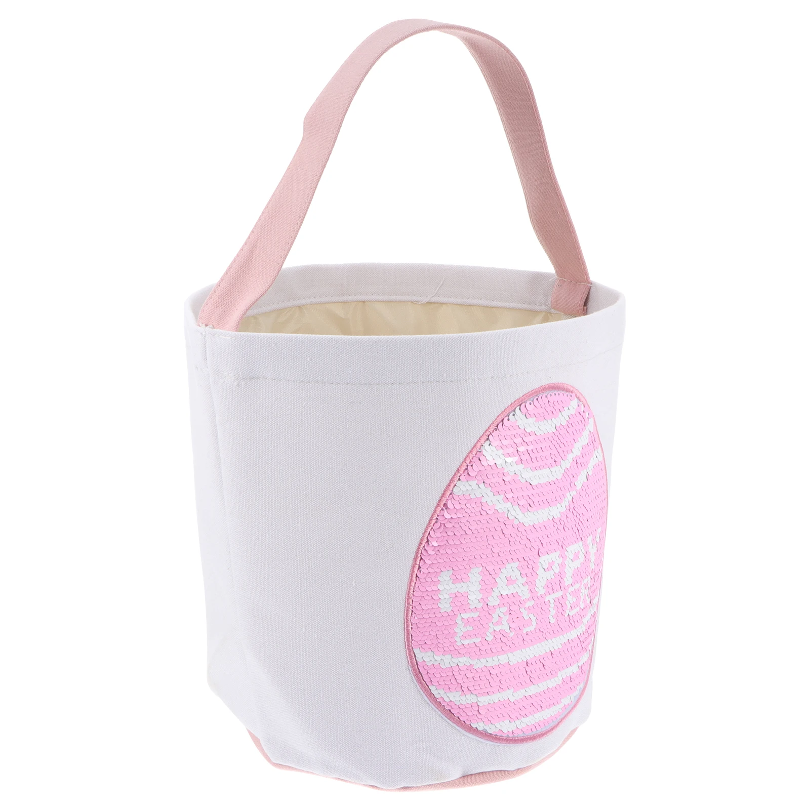 

Egg Basket Tote Bag Kids Flower Girl Bunny Polyester Cotton Wear Resistant Adorable Easter Season Daily Use Portable