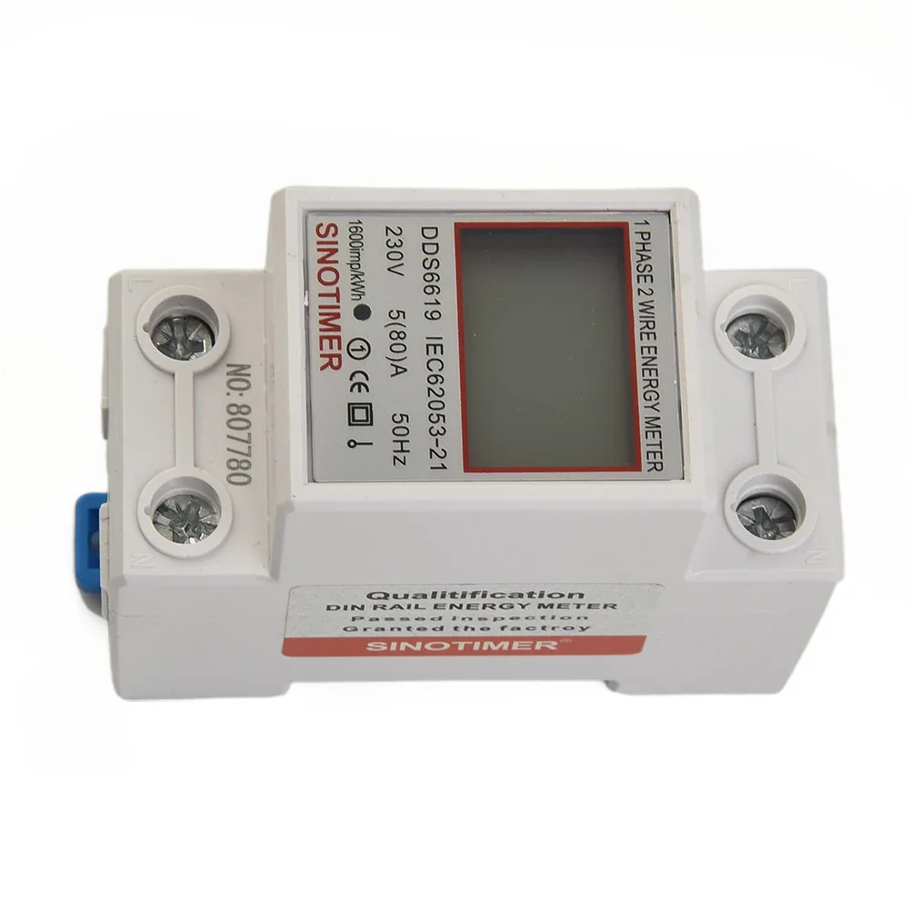 DDS6619 LCD Digital Energy Meter Single Phase 5 80A 230V DIN Rail Mount Watt KWh Meter with Accuracy and Reliability