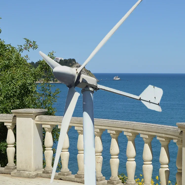 Elege 1KW 2KW 3KW 5KW 24v 48v Horizontal Axis Wind Mill Turbine Free Energy Eolie Power Generator System Complete Kit