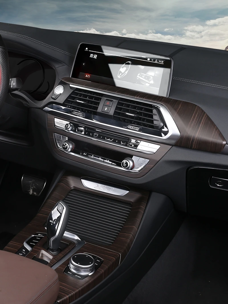 For BMW 2019 X3 X4 G01 G02 Interior Wooden color ABS Decoration Accessories