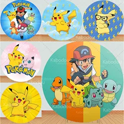 Pokemons Round Backdrop Pikachu Birthday Decoration Party Baby Shower Circle Photo Photography Background Poster Studio Prop