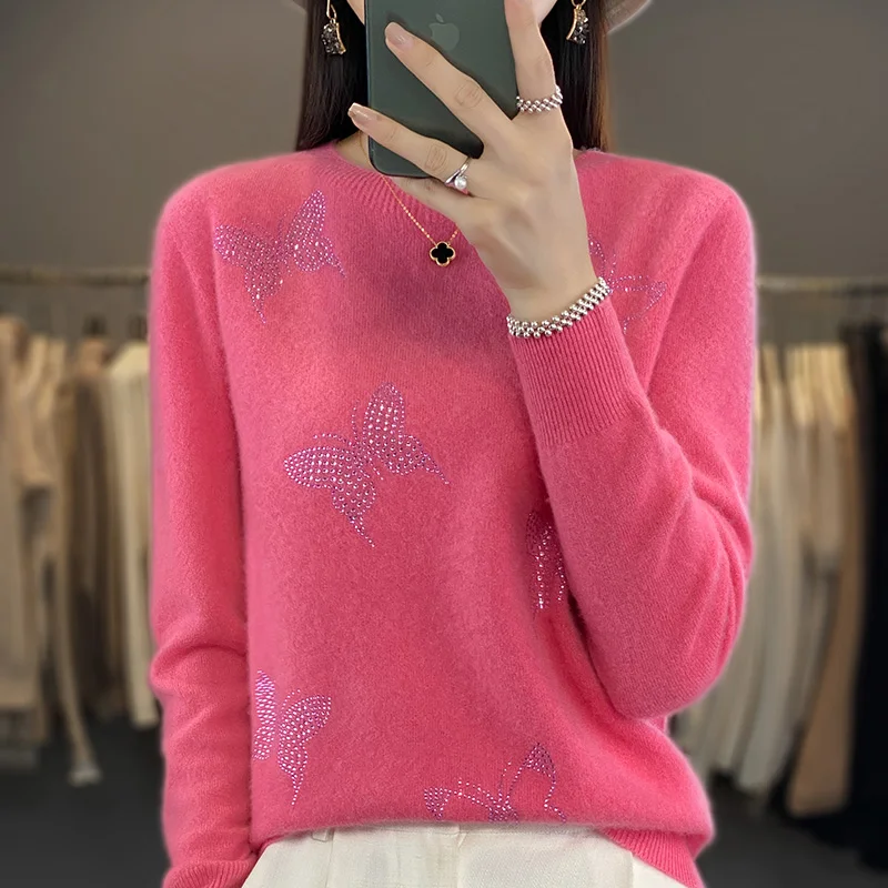 2024 New Cashmere Sweater Women O-Neck Fashion Pullover Winter And Autumn Basic Cashmere Sweater Women