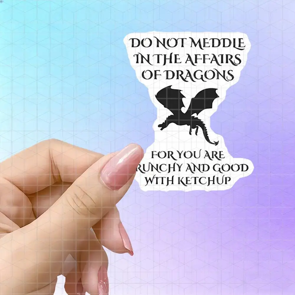 Flying Dragon Silhouette Fantasy Slogan Vinyl Sticker Matte Decal For Notebook Tablet Handbook Motorcycle Luggage Retro Decor