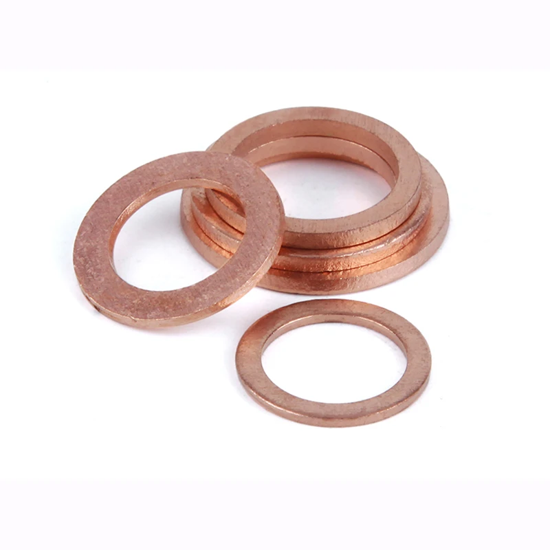 M21 M22 M23 M24 M25 M26 M27 M28 M30 Brass Copper Sealing Boat Crush Washer Flat Gasket Ring Sump Plug Oil Seal Fitting 2mm