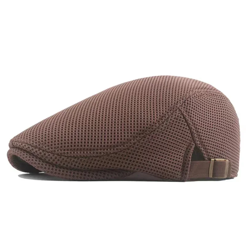 Men Mesh Newsboy Caps British Painters Hats Spring and Summer Ventilate Berets Adjustable Flat Cap Hip Hop Berets image 5
