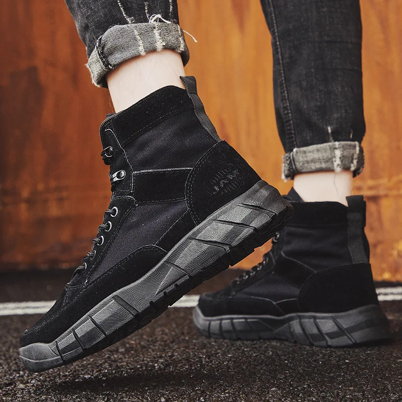 Męskie buty za kostkę Outdoor Sports i rekreacyjne buty do chodzenia Odporne na zużycie antypoślizgowe buty do chodzenia Zapatillas Canvas