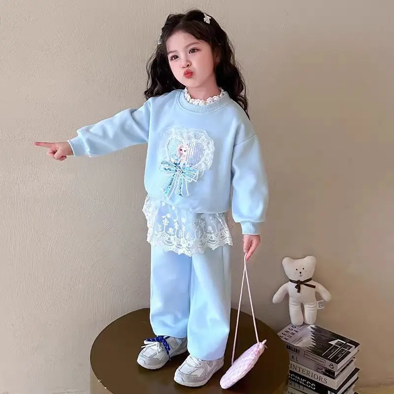 المجمدة إلسا أنيمي الطرفية الإبداعية الكرتون الربيع والخريف طويلة الأكمام الدانتيل حافة الزي عالية القيمة هدية العيد بالجملة #5