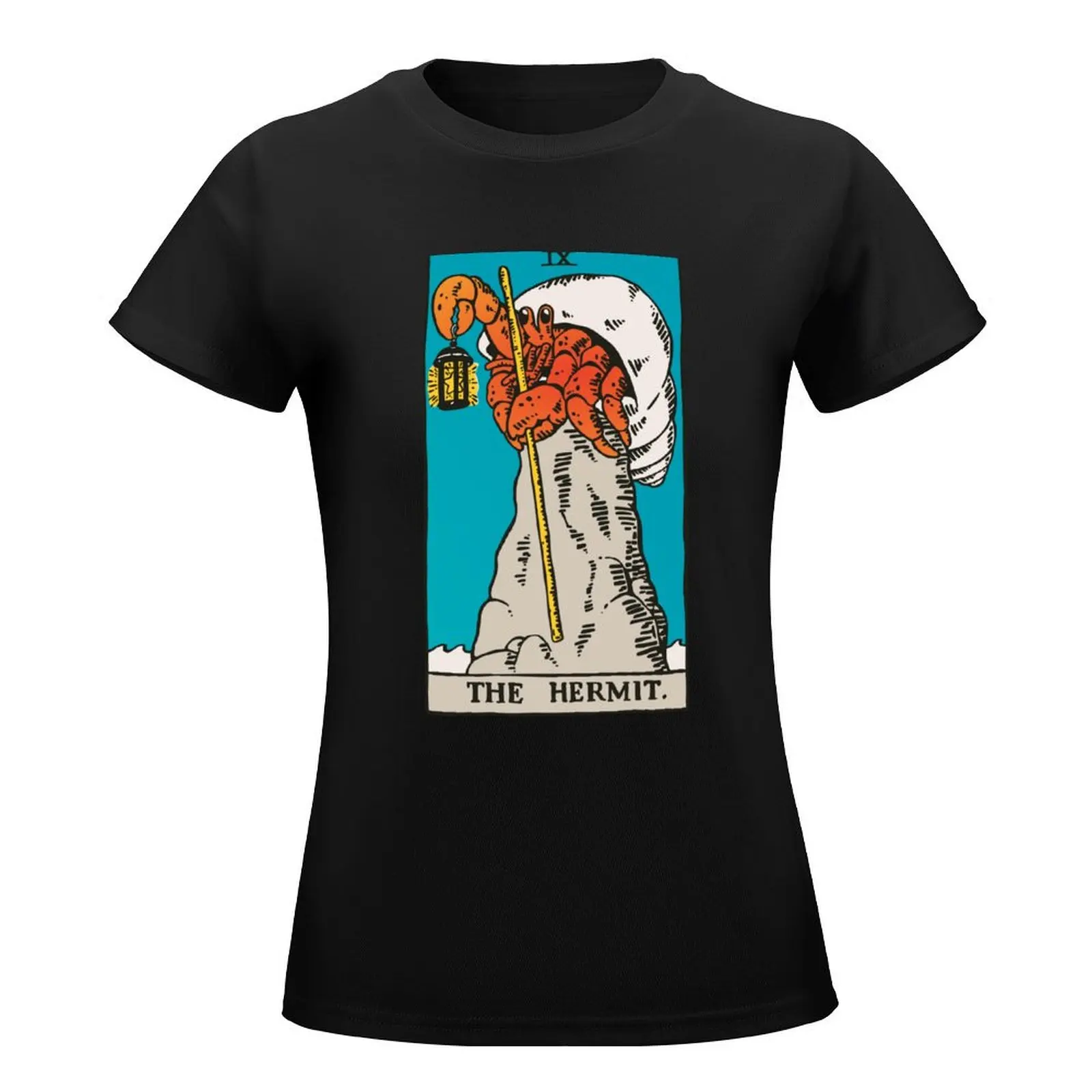 The Hermit Crab Tarot Card T-Shirt summer clothes anime summer top lady clothes Summer Women's clothing