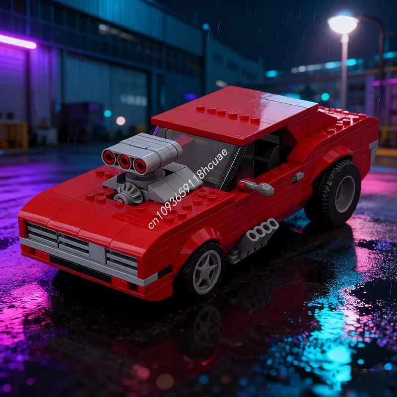 

351 шт. MOC Pixar автомобили Snotrod Dodge Challenger модель строительные блоки строительные DIY рождественские подарки кирпичная игрушка детский день рождения