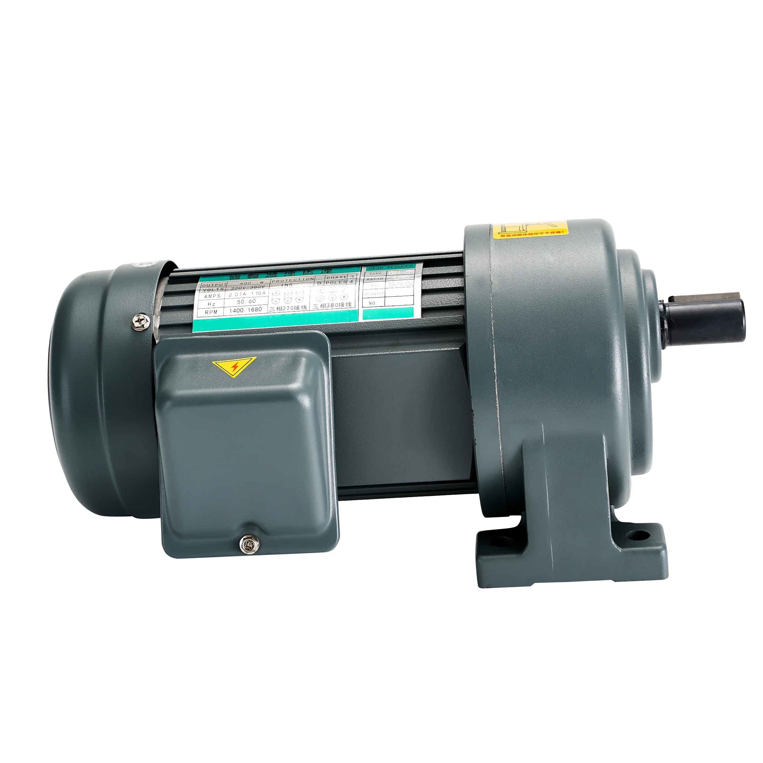 1500W 380V 50hz Three Phase Small AC Gear Reduction Motor Horizontal for Metal Cutting Machines