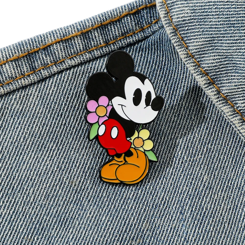 Cartoon Character Brooch Creative Mickey Mouse Cute Enamel Pin Metal Badge Jewelry Clothing Backpacks Decorative Accessories