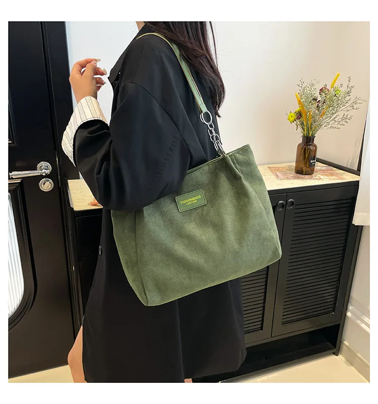 ワンショルダーバッグ付きレディース大容量スエードスタイリッシュ通勤トートバッグ