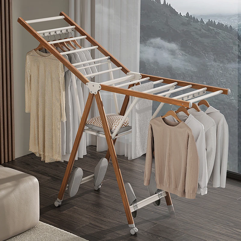 Stable Folding Clothes Hanger, Floor to Floor, Indoor, Home, Balcony, Aluminum Alloy, Bedding