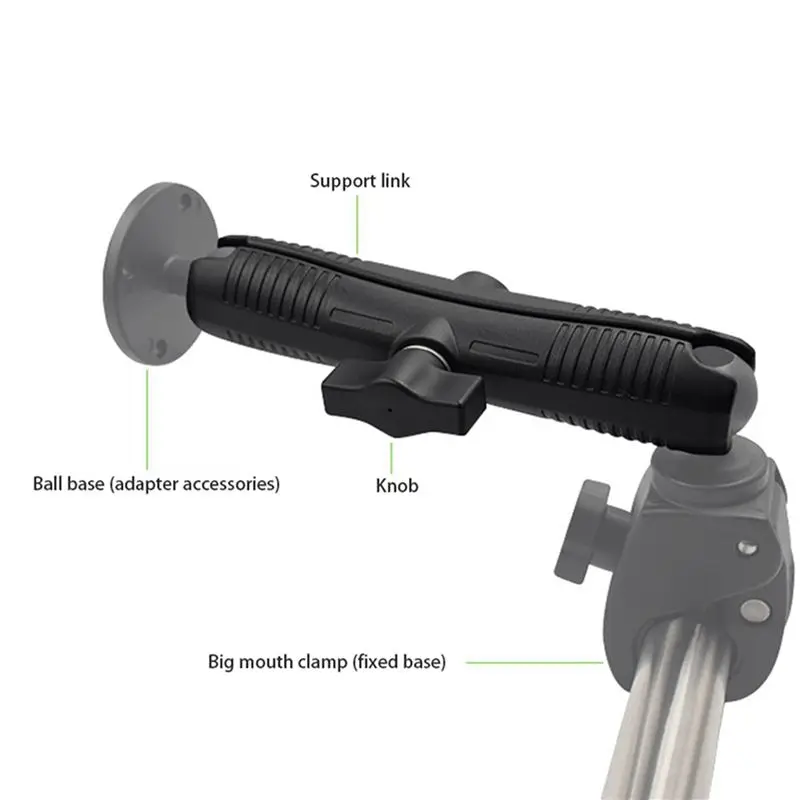 Firmly 2X Aluminium Alloy 17Cm Double Socket With 1 Inch Ball Base Mount Motorcycle Camera Extension