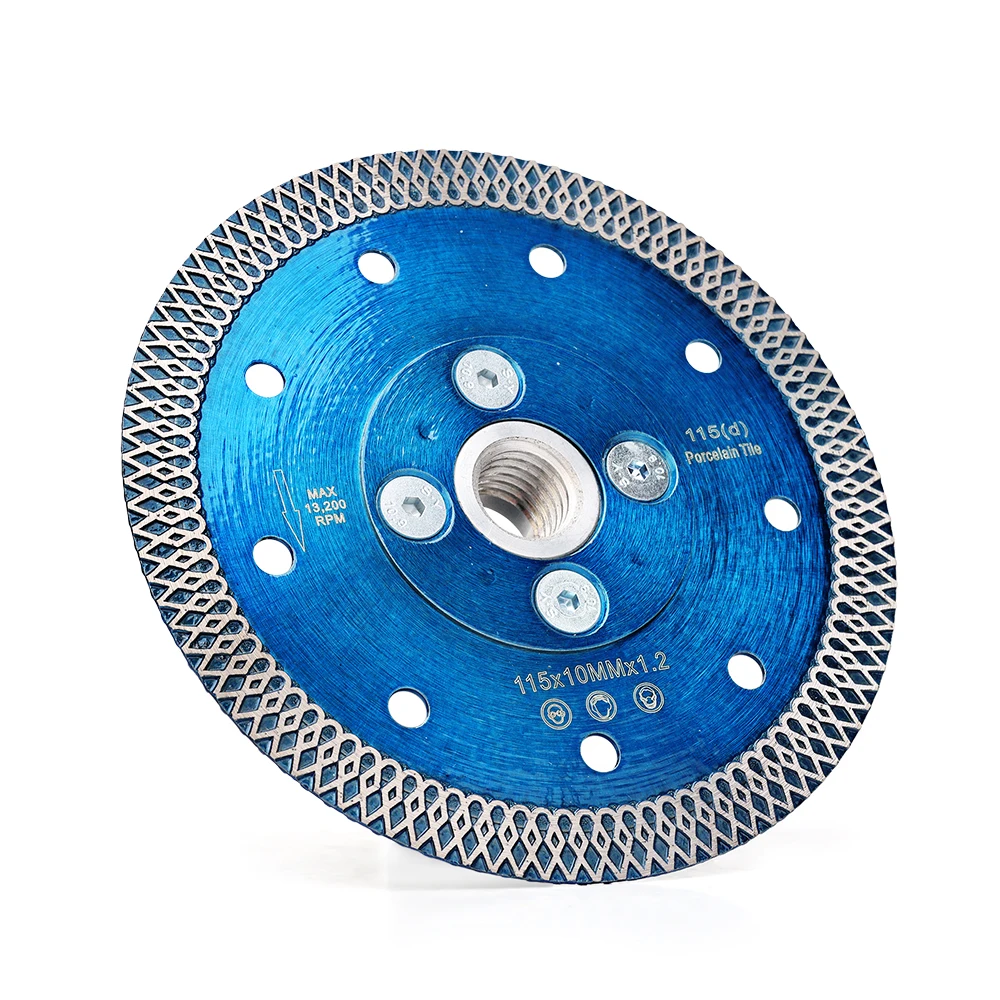 Hojas de sierra para azulejos de diamante, 1 hoja de azulejos Turbo de malla de 4,5 pulgadas con brida de 5/8 "-11 o M14 para azulejos de porcelana, granito y mármol