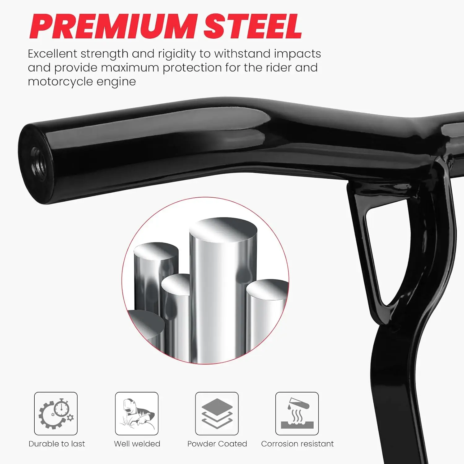 Flat-Out Engine Guard Crash Bar Fit Harley Touring Street Glide Road Glide Road King Electra Glide Ultra Limited 14-Up