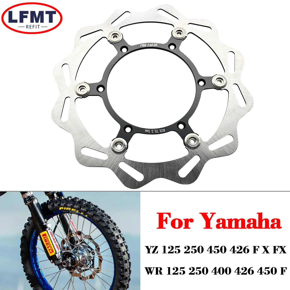 

Front 270mm Floating Brake Disc Rotor Disk For Yamaha YZ125 YZ250 YZ250F YZ250X YZ400F YZ450F WR125 WR250 WR250F WR400F WR450F