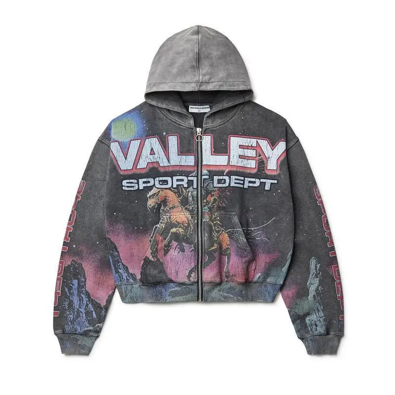 Vintage Washed Harajuku Style Hoodies Y2K Unisex Crew Neck Sweatshirts Animal Patterned Casual Comfortable Unisex Clothing