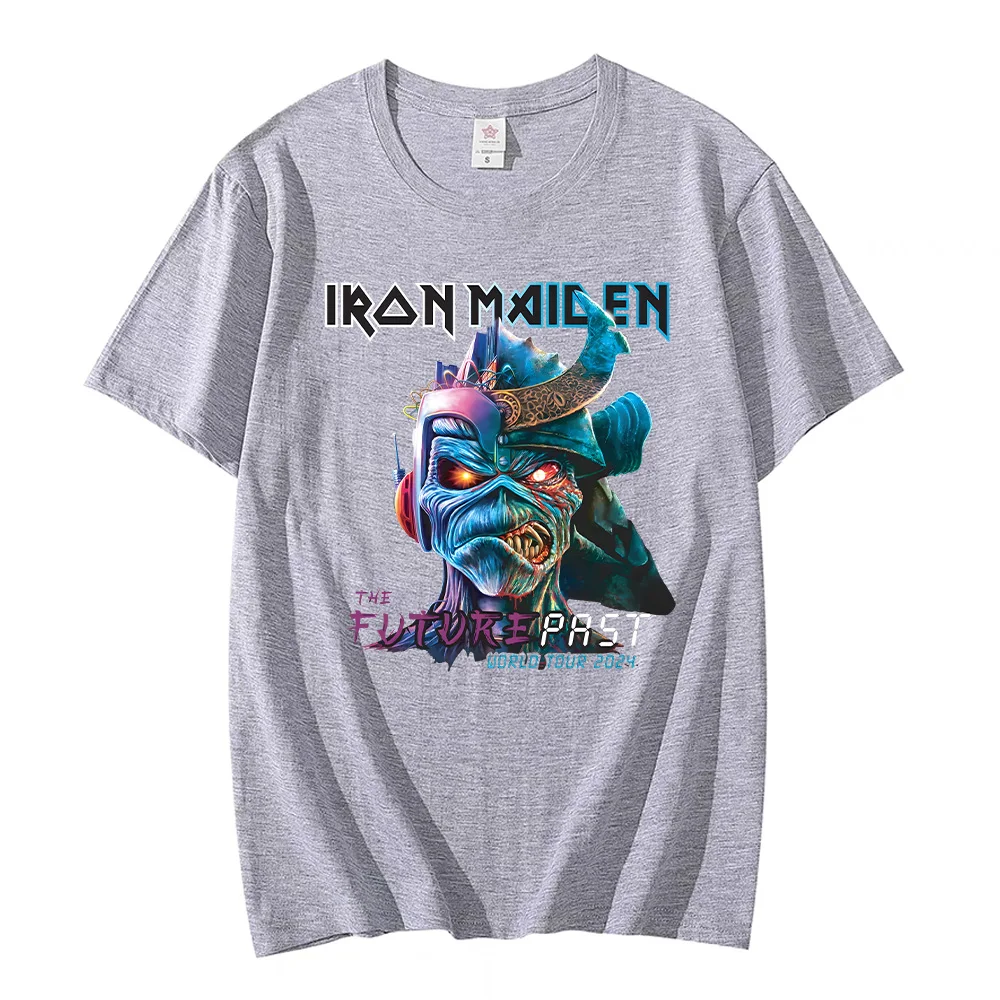 The Future Past World True 2024 T-shirts Iron-Maiden Tees High Quality Cotton T-shirts Oversized Sports Tops Unisex Streetwear