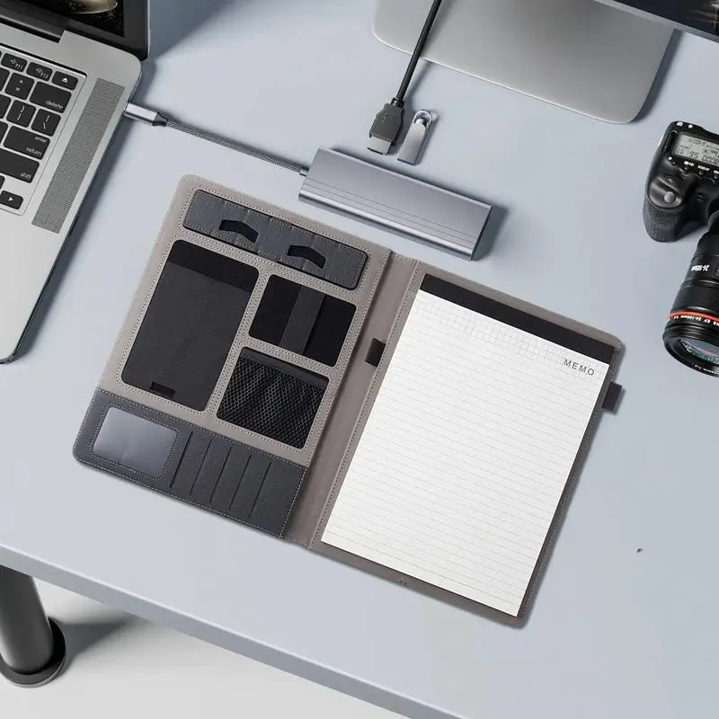 Professional Padfolio Conference Document Organizer Notepad Included Professional PU Leather Padfolio Document Organizer For