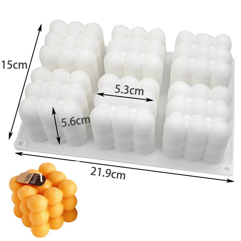 3D Bubble Ball Silicone Candle Mold for Crafting