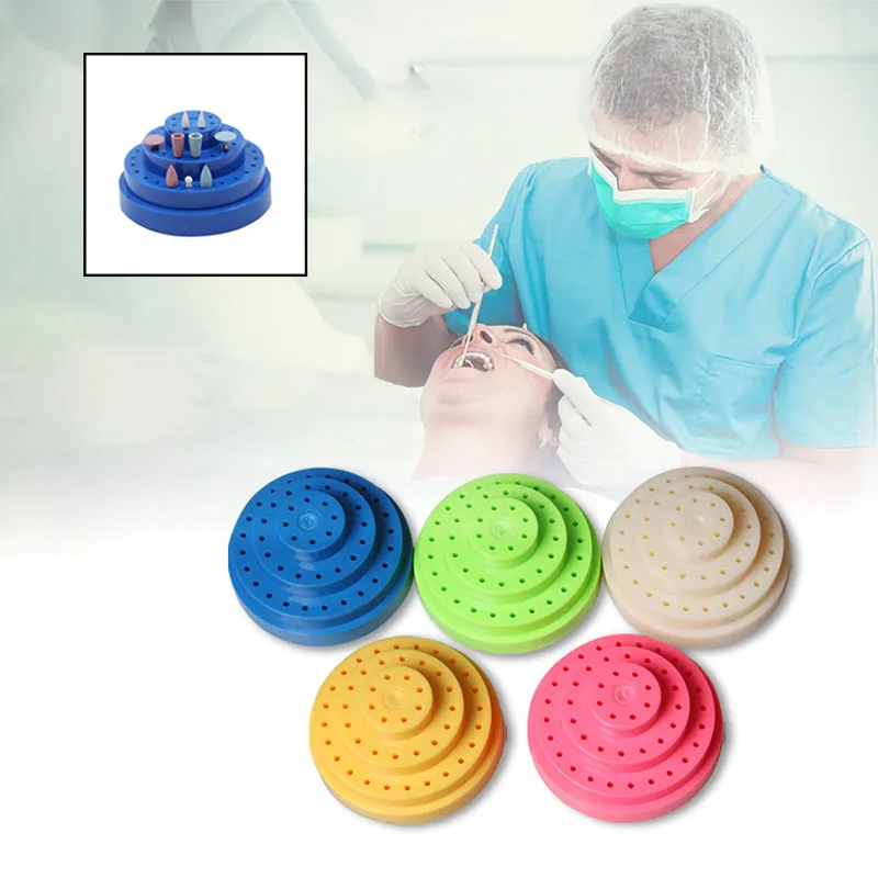 

1Pc Dental 48 Holes Bur Box Drill Placement Circular Box Plastic Dentist Tools Drill Case Disinfection Holder Dentist Material