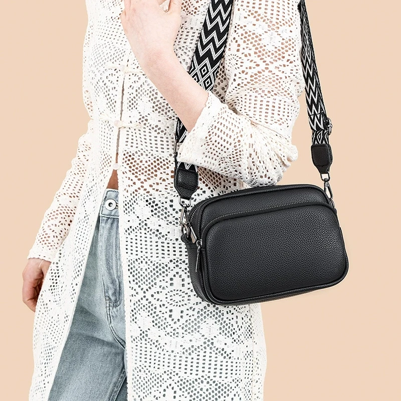 Stylish Crossbody Bag for Women Leather Messenger Bag, Versatile Shoulder Bag with Adjustable Geometric Pattern Design Strap image 6