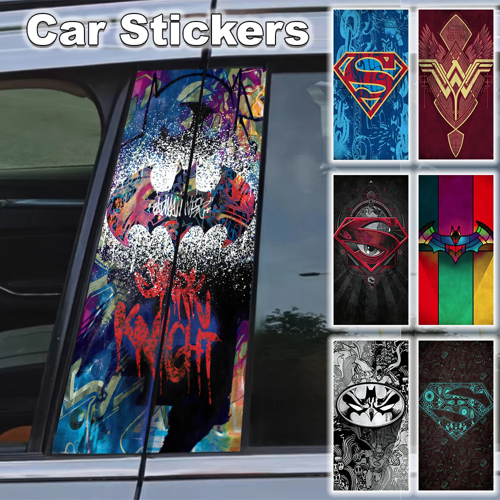 

DC Logo Car B Pillar Sticker Decal Waterproof Peel Stick Scratch Resistant Batman Self-adhesive Poster Accessorie Gift Superman