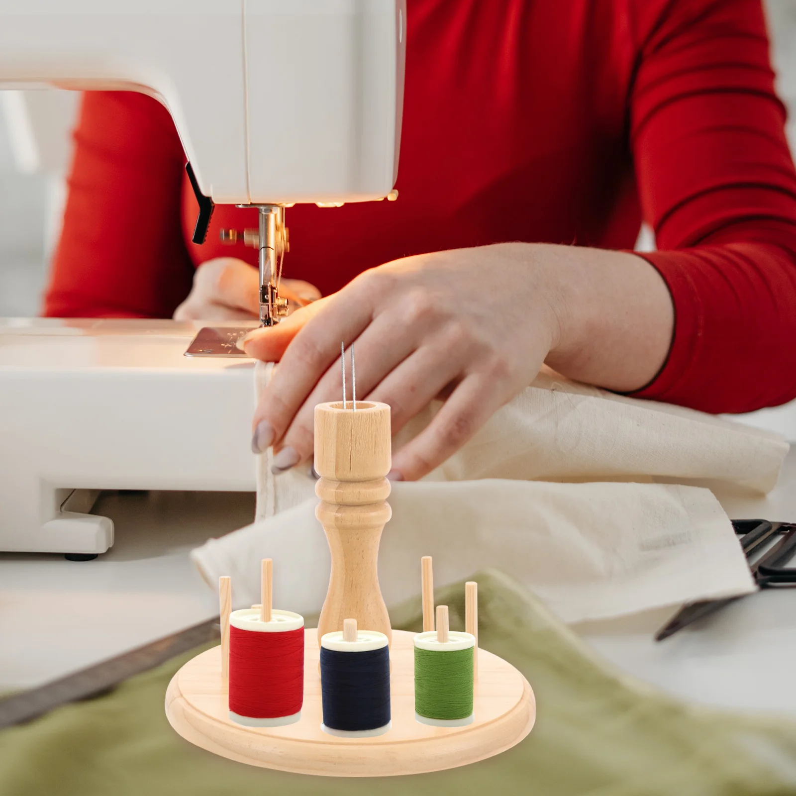 

Wooden Sewing Thread Rack Portable Spool Holder Storage Stand Efficient Thread Organizer Embroidery Bobbin Storage Rack