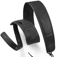 Lekato Correa de guitarra bajo de cuero con espuma gruesa acolchada para bajo guitarra eléctrica 41 a 51 correa de cuero de 2,5 pulgadas de ancho