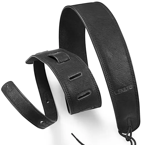 Lekato Correa de guitarra bajo de cuero con espuma gruesa acolchada para bajo guitarra eléctrica 41 a 51 correa de cuero de 2,5 pulgadas de ancho