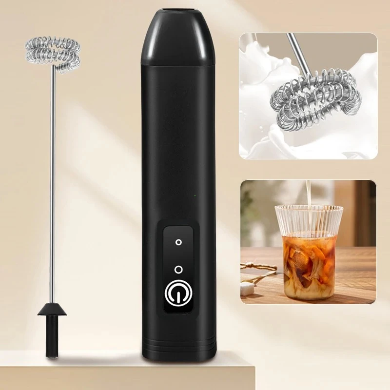 MINI Coffee Frother USB Rechargeable 3 Speeds Foam Maker Coffee Milk Mixer Electric Handle Blender Egg Beater Hot Cooking Tools
