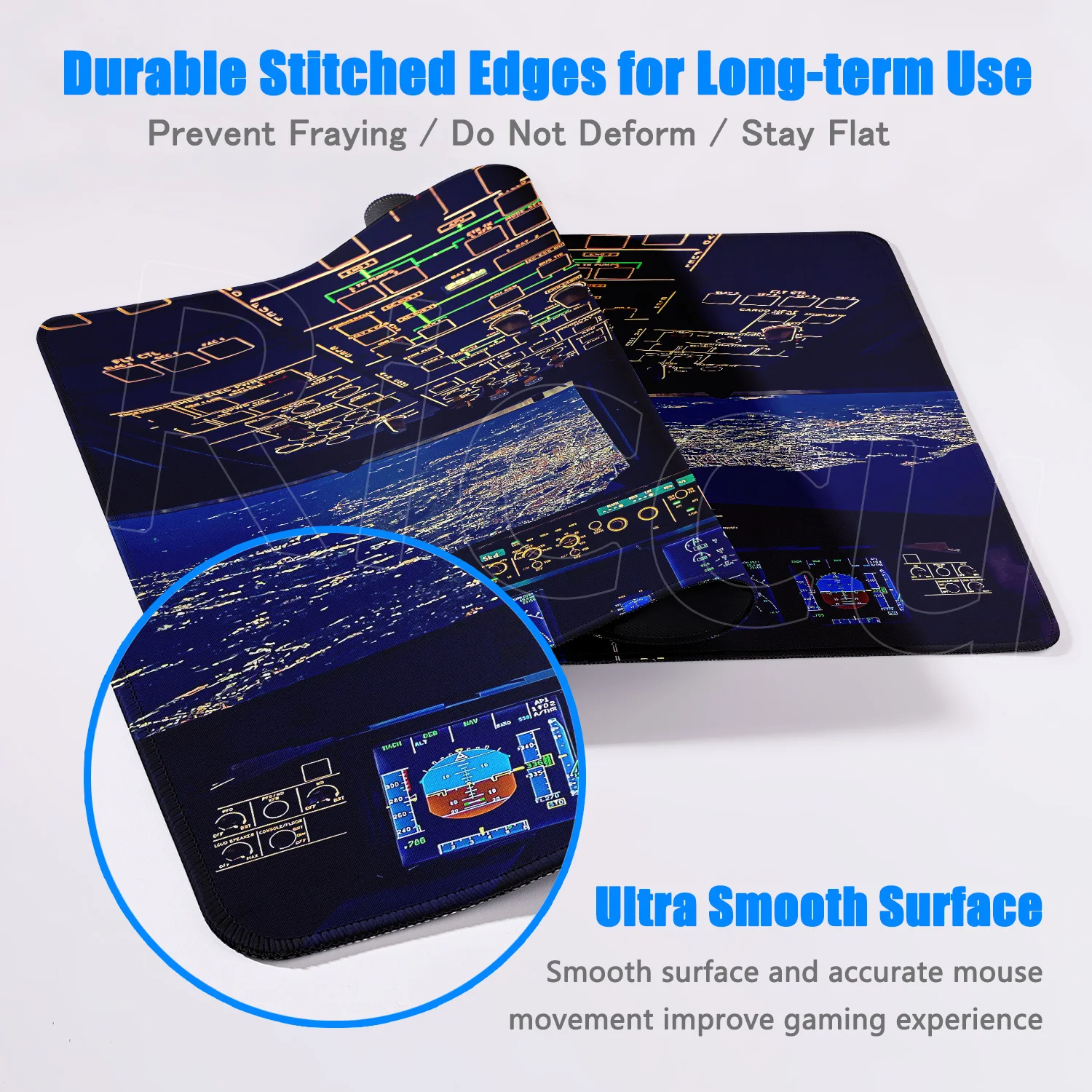 HD Airplane Speedometer Mouse Pads Plane Instrument Panel XXL Mousepad Non-slip Rubber Desk Mat Pc Gamer Deskmat Cockpit Playmat