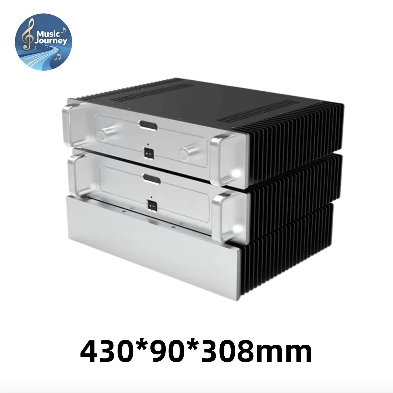 430*90*308mm All Aluminum Amplifier Chassis Double‑Side Heat Sink DIY Hifi Power Amplifier Enclosure Home Audio Amp Cabinet Case