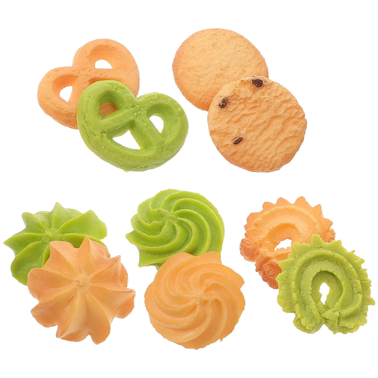 

10Pcs Simulation Cookie Artificial Biscuit Realistic Food Display Props Lifelike Decorative Fake Cookie Models Bakery Teaching